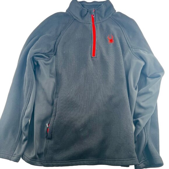 Spyder Core Sweater Men's size Large Black 1/4 Zip Colorblock - Picture 1 of 5